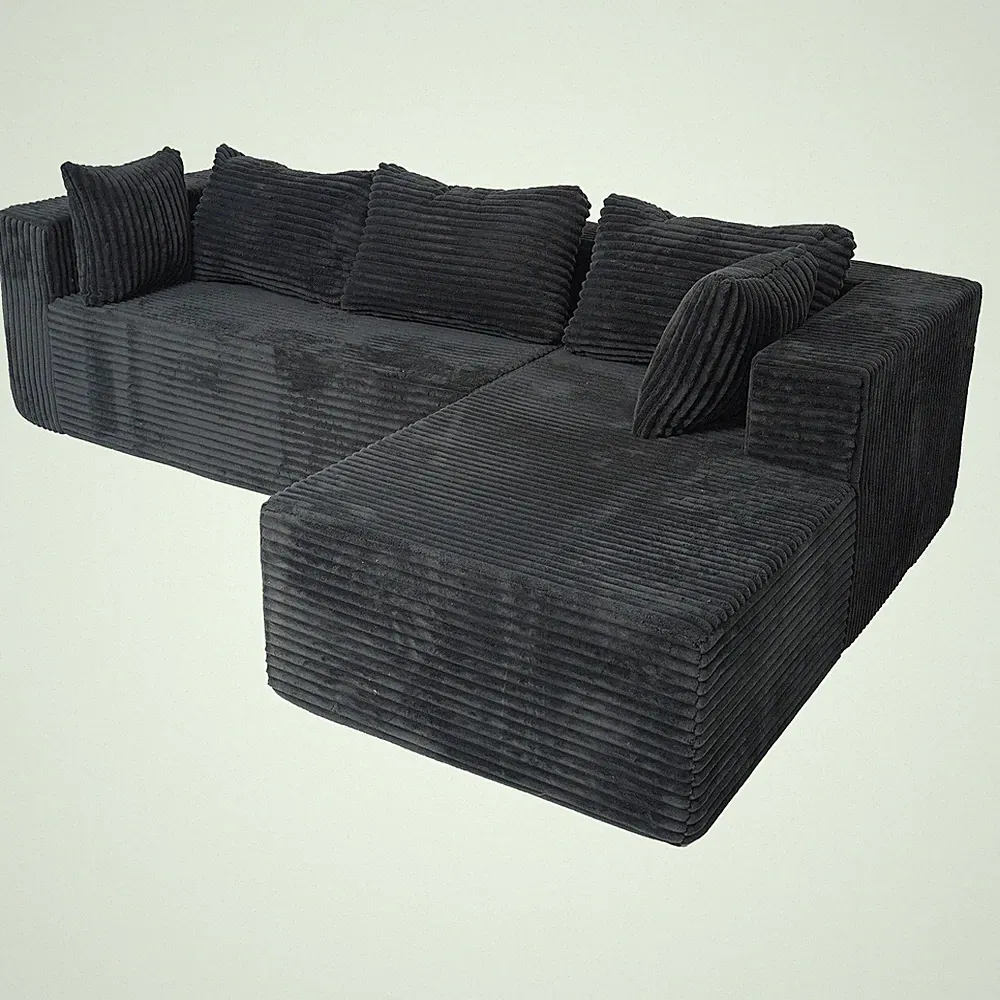 99" Modular Sectional Sofa Couches L-Shape Couch 3 Seat Modular Sofa Memory Foam