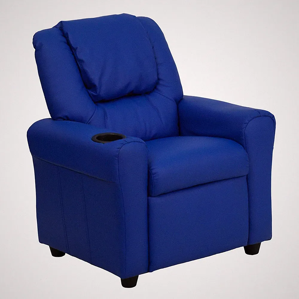 Flash Furniture Vana Vinyl Kids Recliner with Cup Holder, Headrest, and Safet...