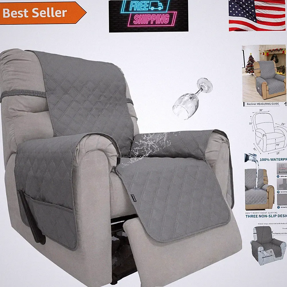Non-Slip Waterproof Sofa Slipcover for Small Recliners - Ideal for Pets & Kids