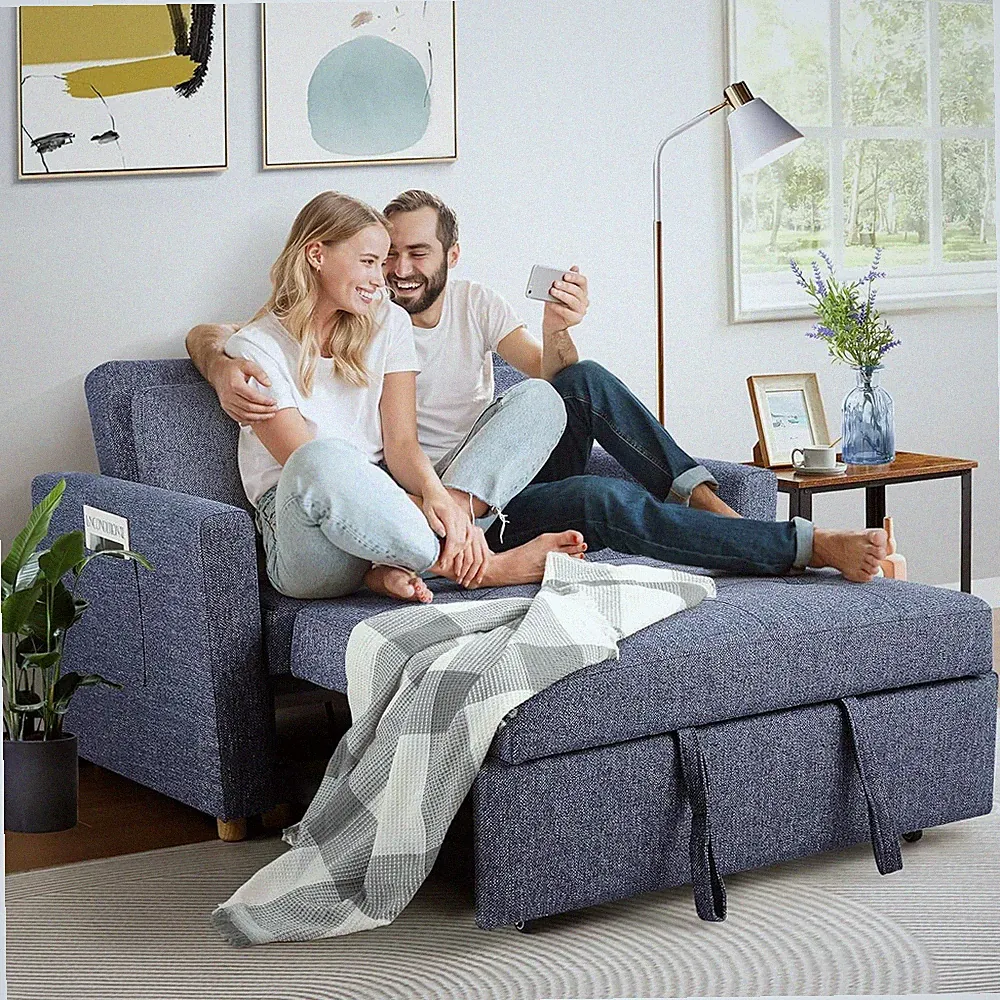 Sleeper Sofa Bed 3-in-1 Convertible Sofa Chair Loveseat with Spring Support New